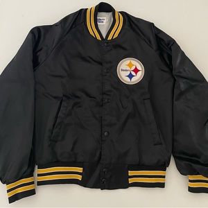 Vintage 1980’s Chalk Line Pittsburgh Steelers Jacket Snap Button Medium Mint